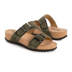 Women's Sandals by‎ Muk Luks Poppy Green Suede Size 8 New In Box
